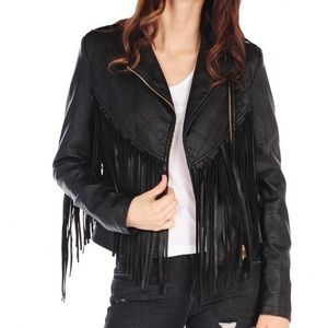Fringe Faux Leather Jacket